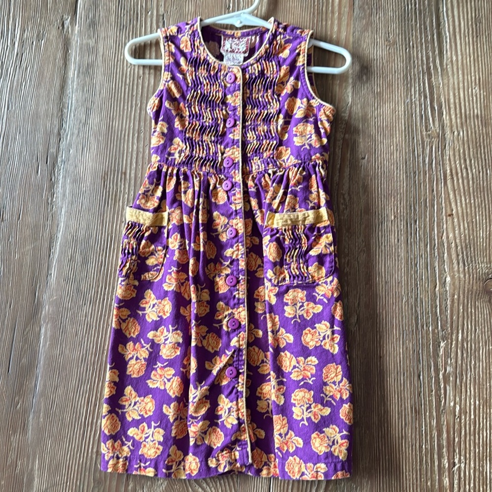 April Cornell cornelloki fall purple/gold floral sleeveless Dress size 2